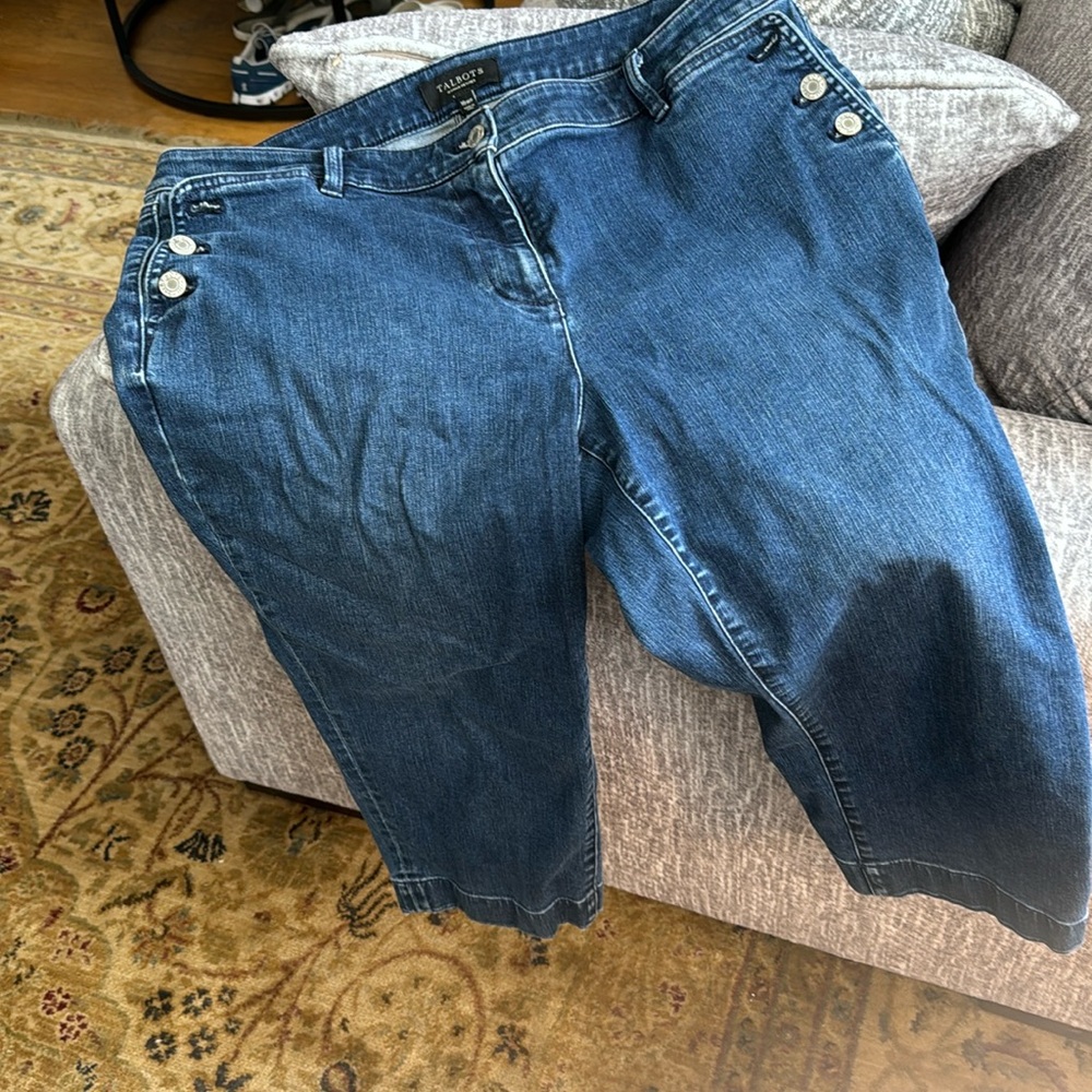 Flattering side button jeans